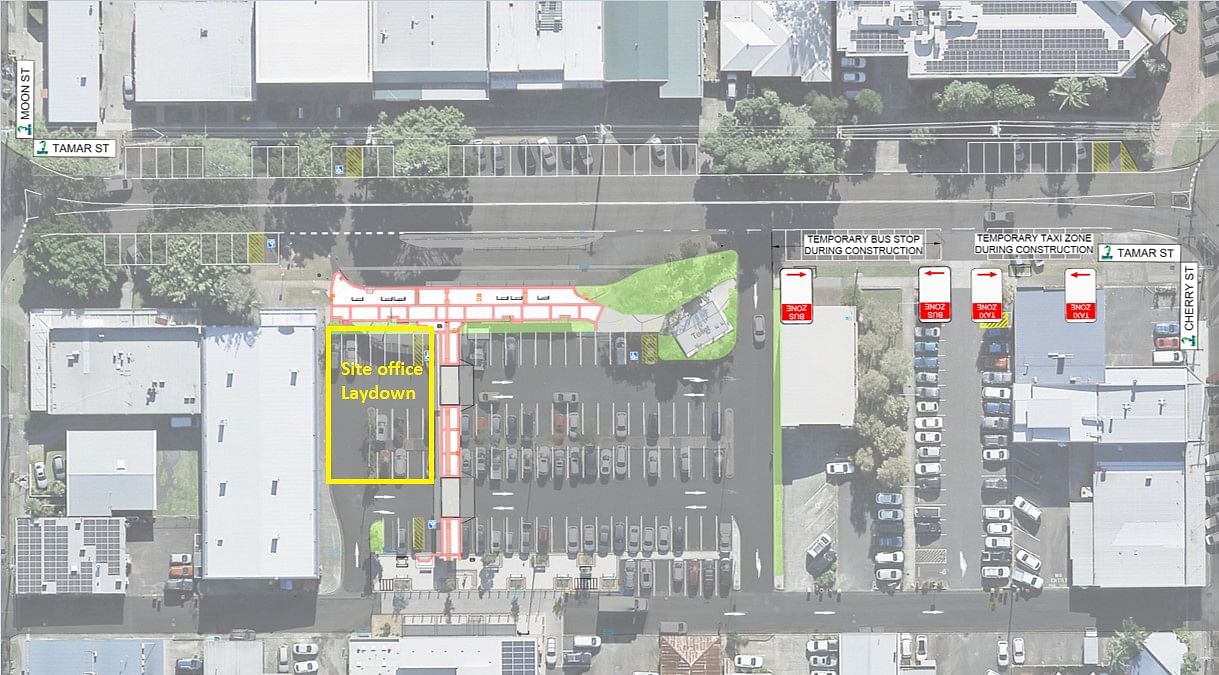 proposed worksite for upgrade to Tamar Street Bus Interchange