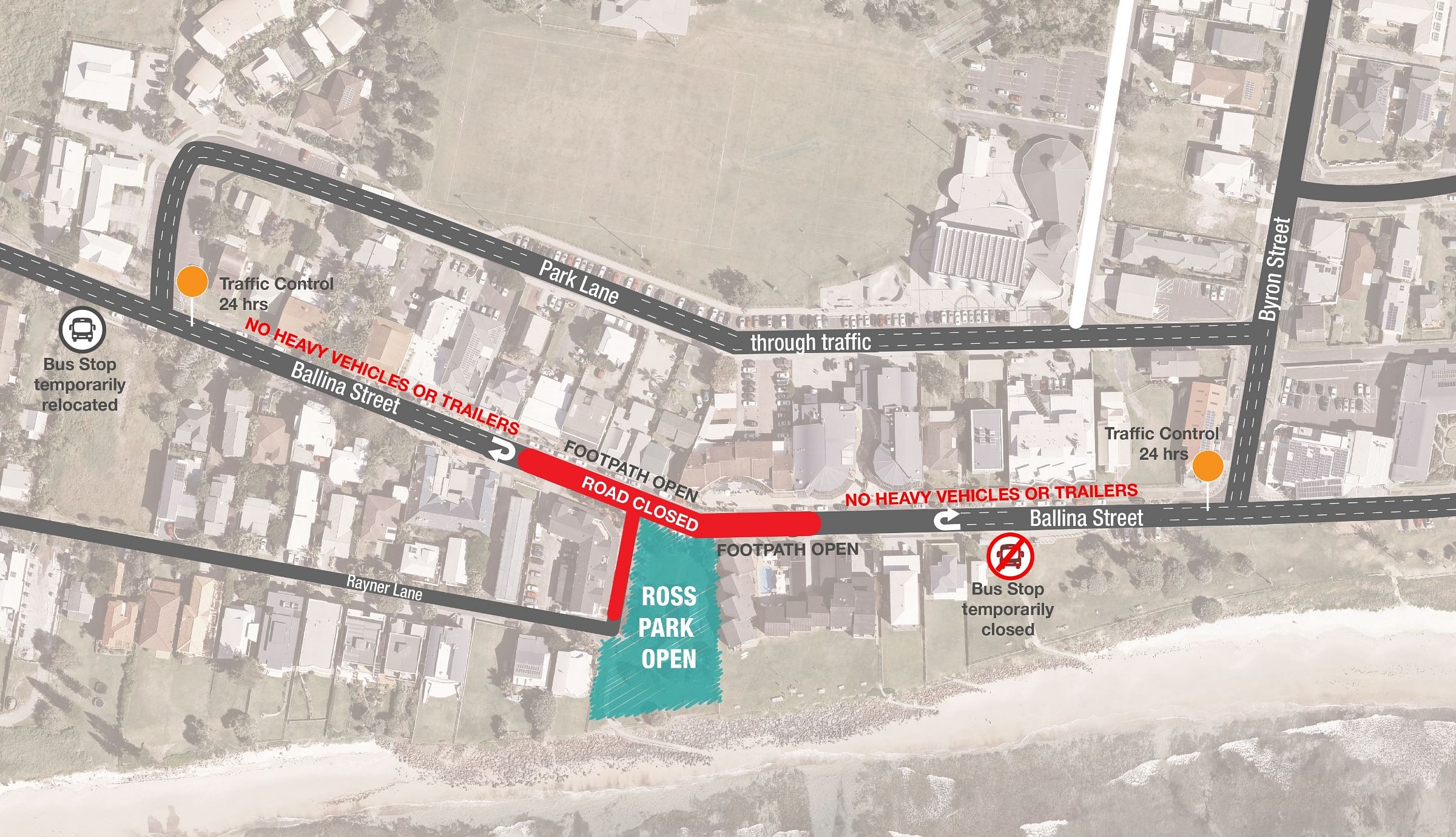 Map of Ballina Street road closure